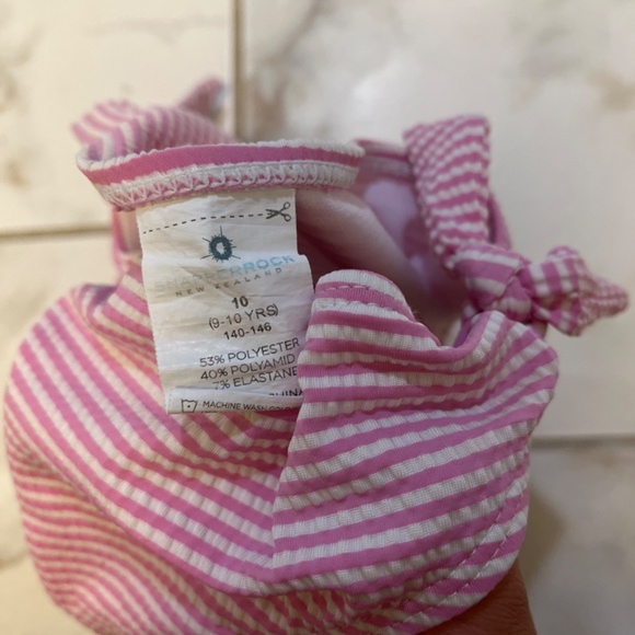 SNAPPERROCK Raspberry Stripe Tie Crop Bikini Size 10 - Picture 5 of 5